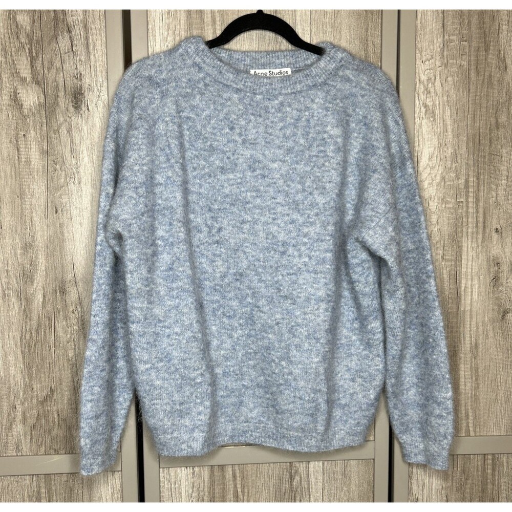 Acne Studios Crew Neck Sweater Size S Mohair Wool Blend Blue Color Quality